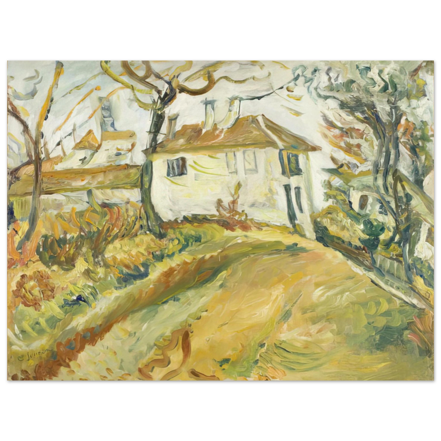 Chaim Soutine - WHITE HOUSE ON A HILL Fine Art Poster - Default Title