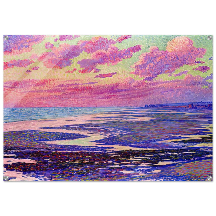 THE BEACH AT AMBLETEUSE AT LOW TIDE 1900 - Theo van Rysselberghe Acrylic Print - 70x100 cm / 28x40″ inches
