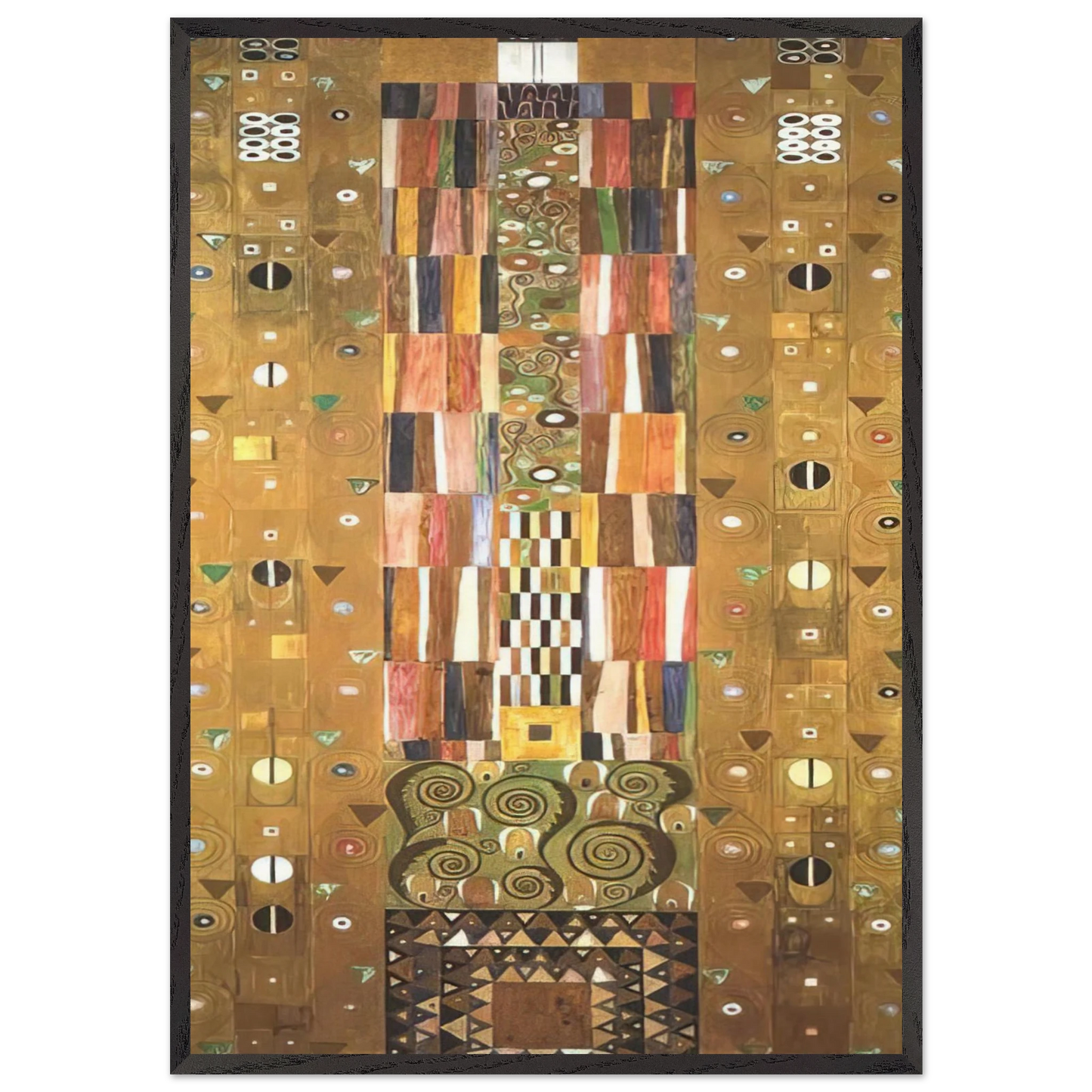 DESIGN FOR THE STOCLETFRIES - Gustav Klimt 70x100 cm / 28x40 inches Framed Art Print – Black Wooden Frame