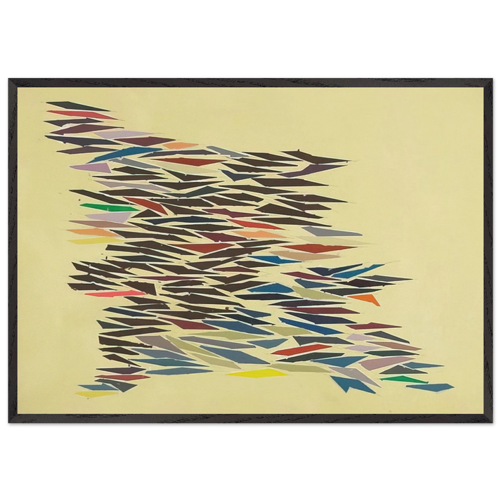 Colors with Yellow - Post-Painterly Abstraction - Robert Goodnough 70x100 cm / 28x40 inches Framed Art Print – Black Wooden Frame