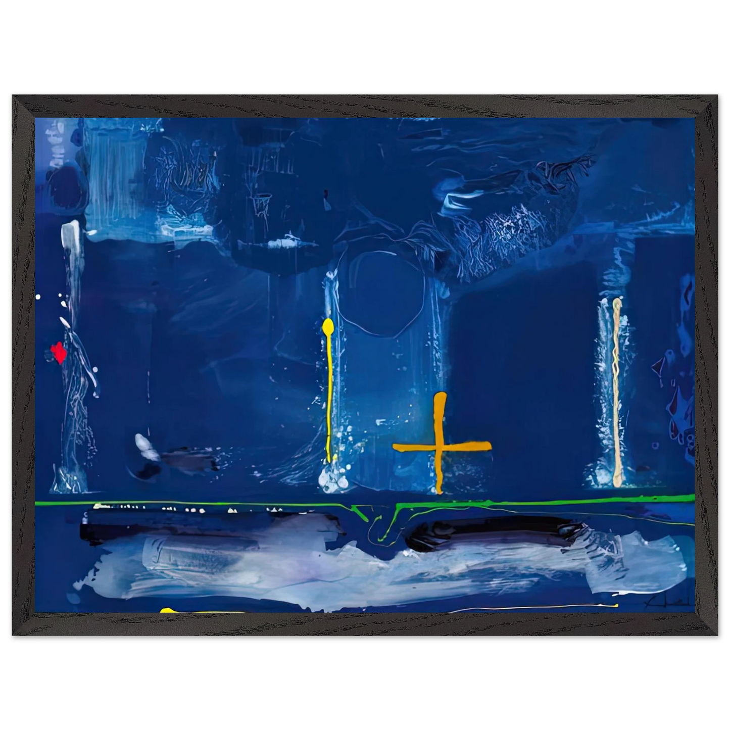 Helen Frankenthaler - Sister Sky, 1991- Wall Art - 60x80 cm / 24x32 inches - Premium Wooden Framed Poster With Fine Art Paper - Black frame
