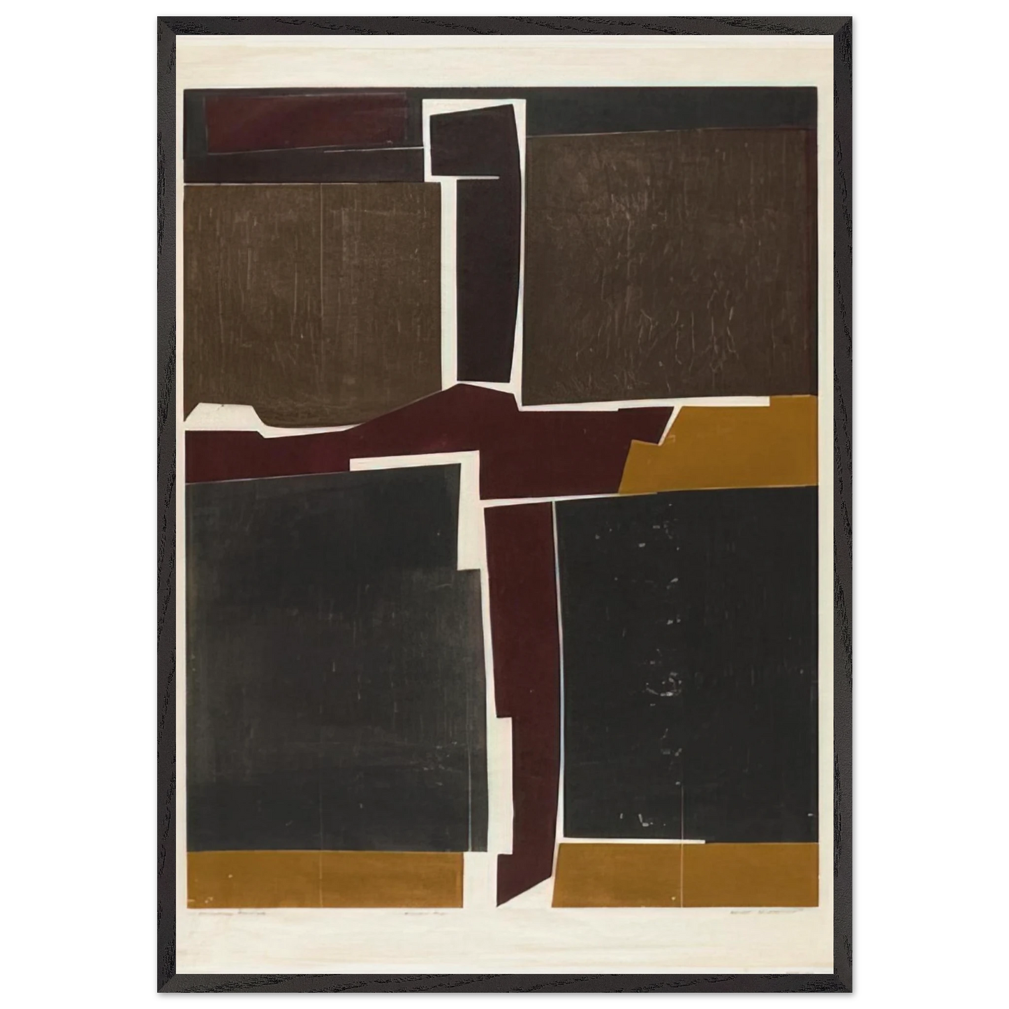 Singular Image - 1964 United States - Will Barnet Framed Art Print – Black Wooden Frame - Default Title - -Framed Art Print