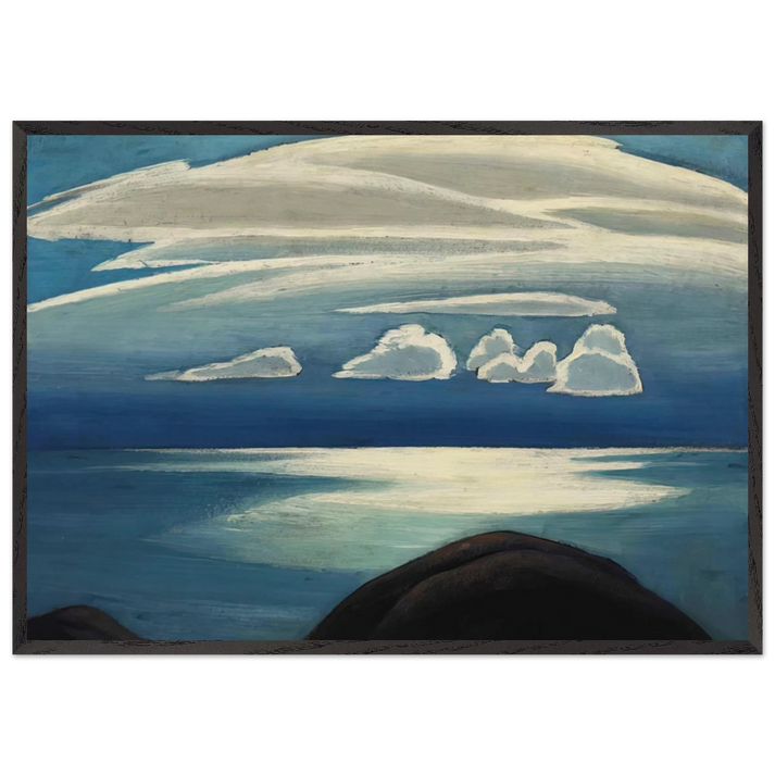 Lake Superior - 1928 - Lawren Harris 70x100 cm / 28x40 inches Framed Art Print – Black Wooden Frame