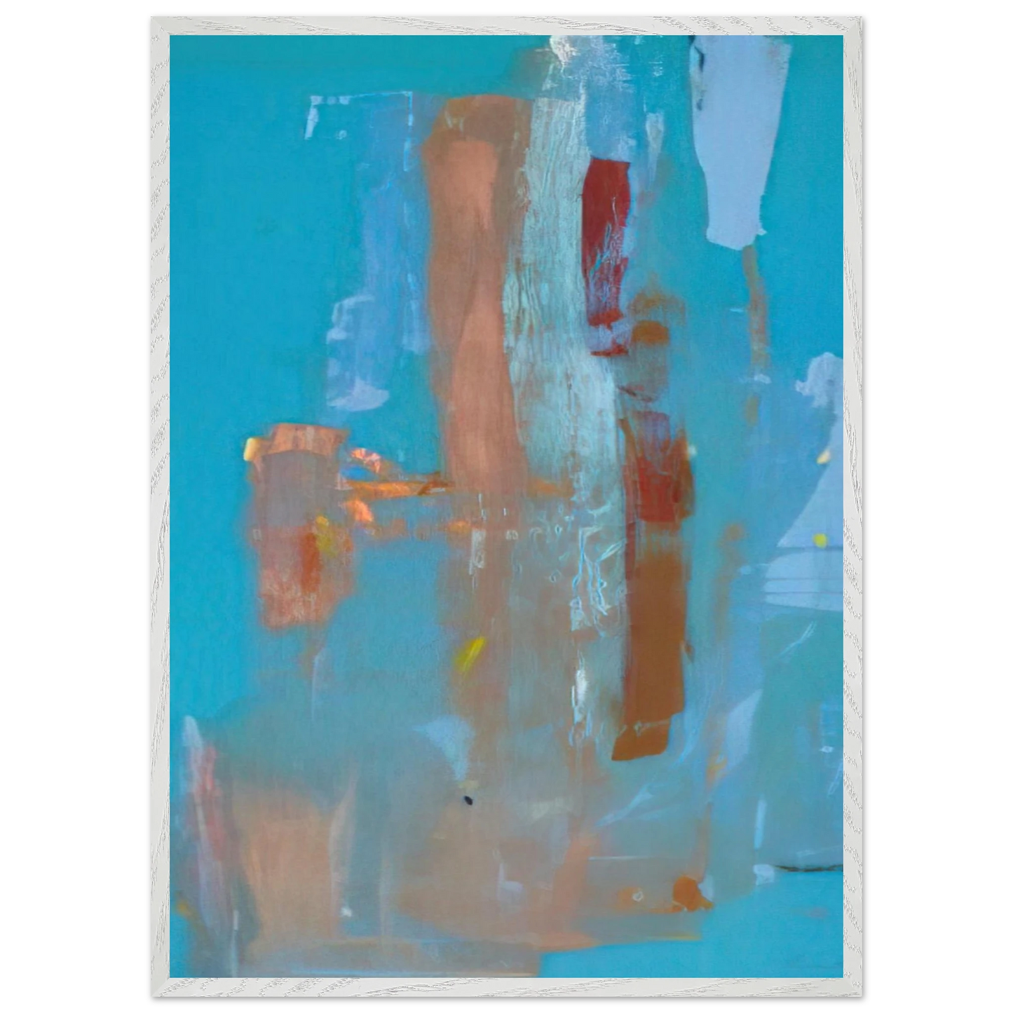 Helen Frankenthaler - In on Blue - 1976 Wall art - 30x45 cm / 12x18 inches - Premium Wooden Framed Poster With Fine Art Paper - Wood frame