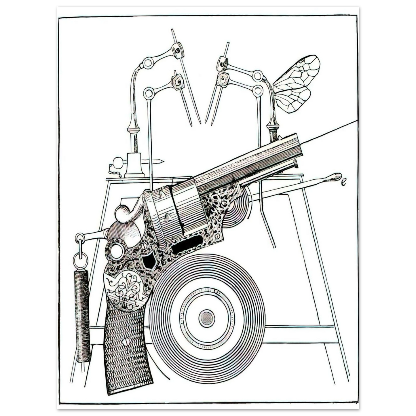 Max Ernst - The Harmonious Fagot Illustration for The Misfortunes of the Immortals Fine Art Poster - Default Title