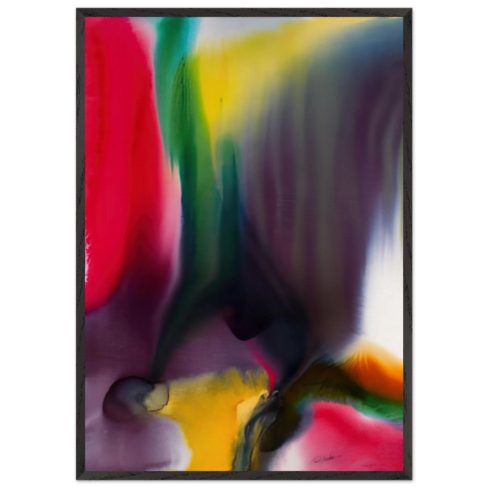 Phenomena Agate Bridge - 1978 - Paul Jenkins 70x100 cm / 28x40 inches Framed Art Print – Black Wooden Frame