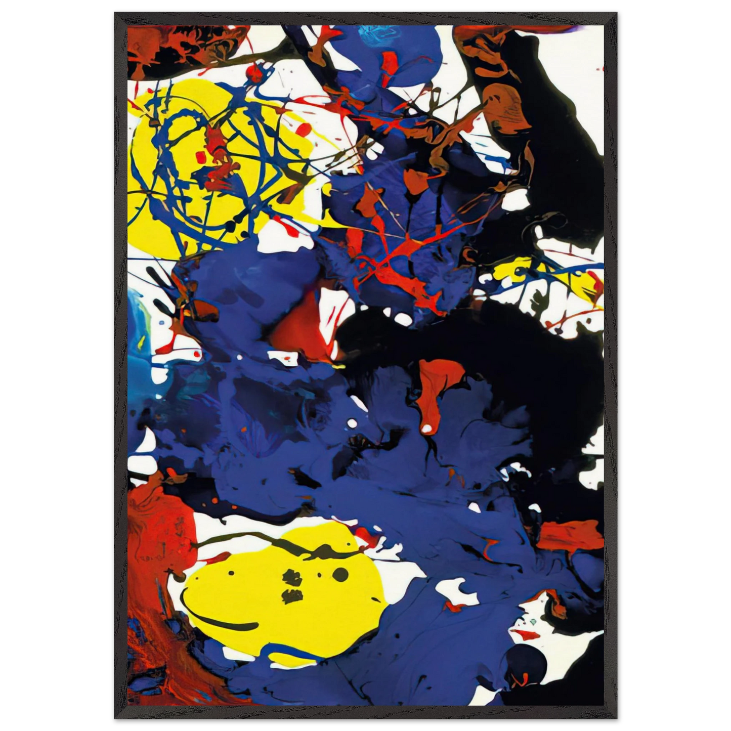 Untitled SFP94-131 SFF 1801 - Sam Francis Framed Art Print – Black Wooden Frame - Default Title - -Framed Art Print