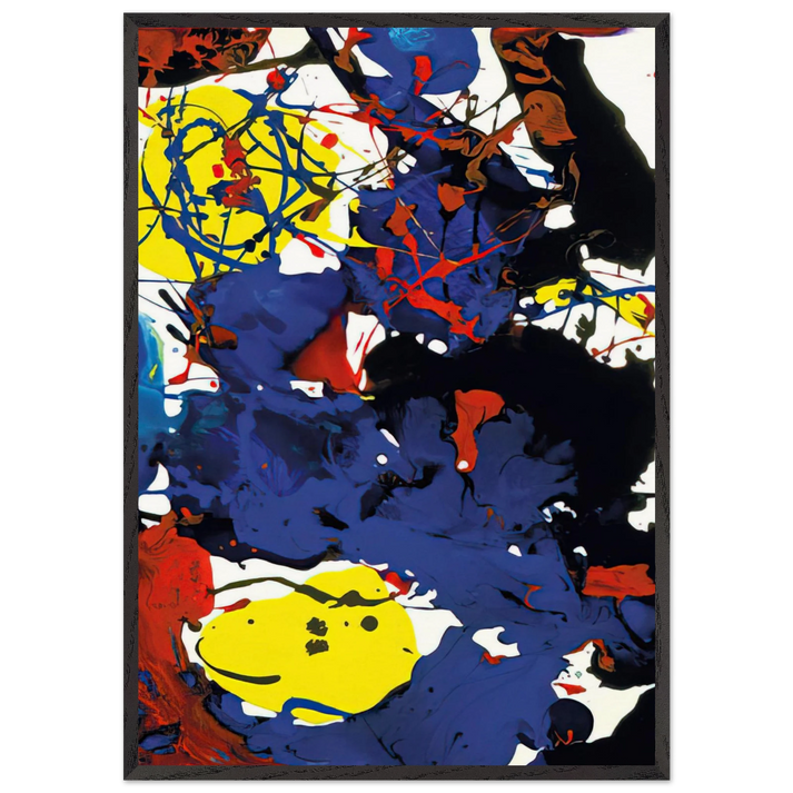 Untitled SFP94-131 SFF 1801 - Sam Francis 70x100 cm / 28x40 inches Framed Art Print – Black Wooden Frame