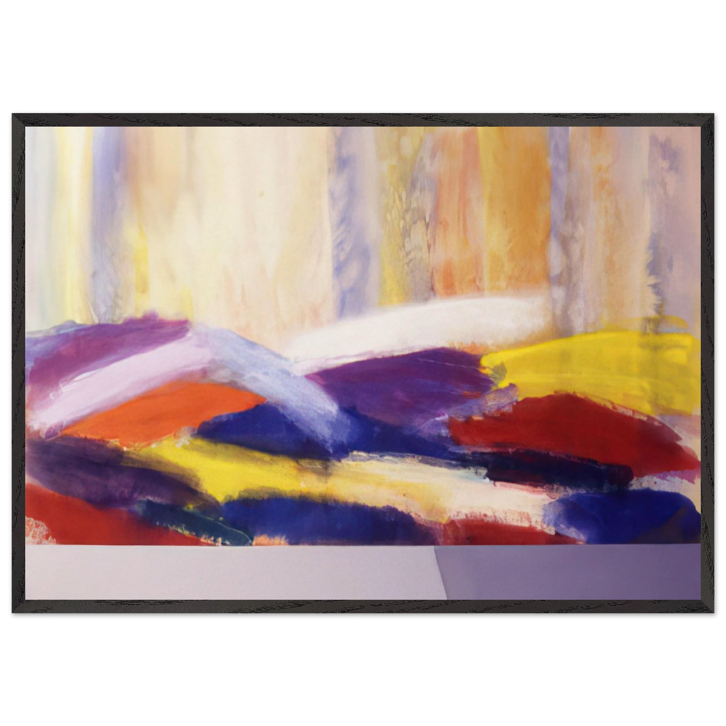 Matisses Table - 1996 - Ronnie Landfield 70x100 cm / 28x40 inches Framed Art Print – Black Wooden Frame