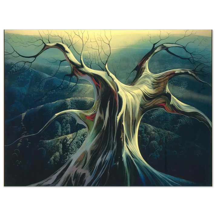 Eyvind Earle - Moonlit Tree Trunk 75x100 cm / 30x40inches Fine Art Poster