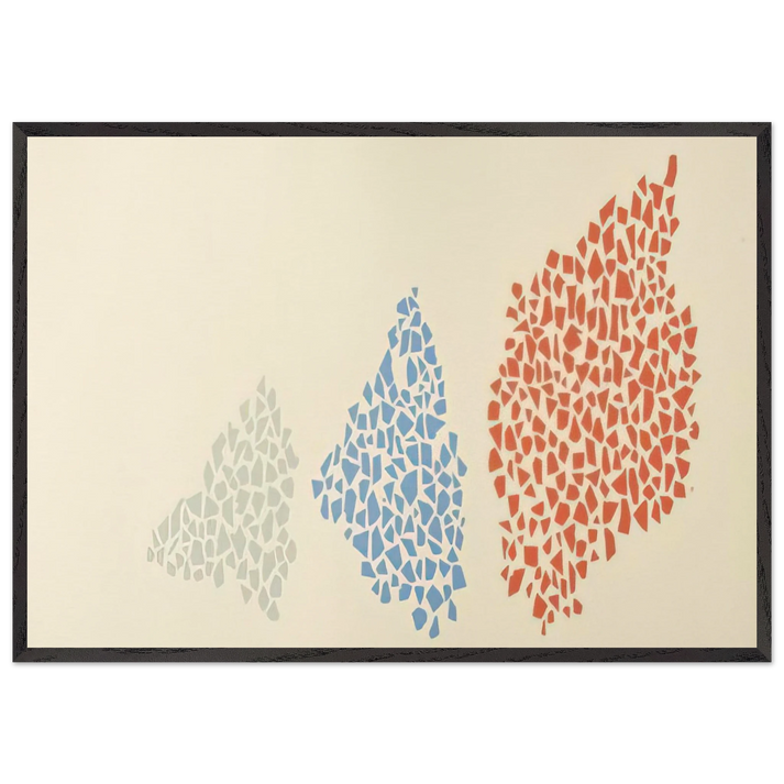 Red Blue and Grey - Post-Painterly Abstraction - Robert Goodnough 70x100 cm / 28x40 inches Framed Art Print – Black Wooden Frame