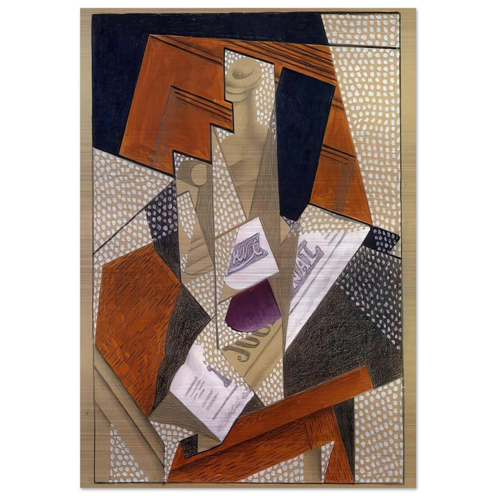 BOTTLE - Juan Gris Brushed Aluminum Print - 70x100 cm / 28x40 inches | Juan Gris Aluminum Print | Juan Gris Prints