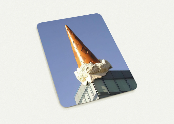DROPPED CONE COLLABORATION WITH VAN BRUGGEN 2001 By Claes Oldenburg Pack of 10 Post Cards | Claes Oldenburg Post Cards | A6 (10.5 x 14.8 cm) - 4.1 x 5.8 inches