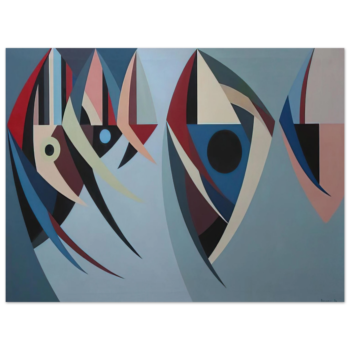 Karl Benjamin - Untitled - 1956 Fine Art Poster - Default Title