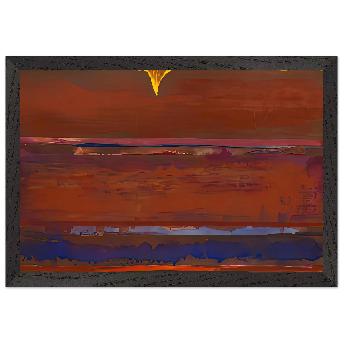 Helen Frankenthaler - Desert Pulse, 1991- Wall Art - 60x80 cm / 24x32 inches - Premium Wooden Framed Poster With Fine Art Paper - White frame