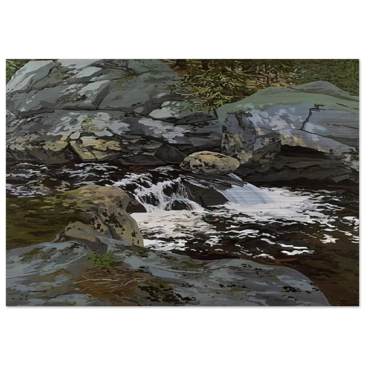 Cascade - 1974 - Neil Welliver Brushed Aluminum Print - 70x100 cm / 28x40 inches | Neil Welliver Aluminum Print | Neil Welliver Prints