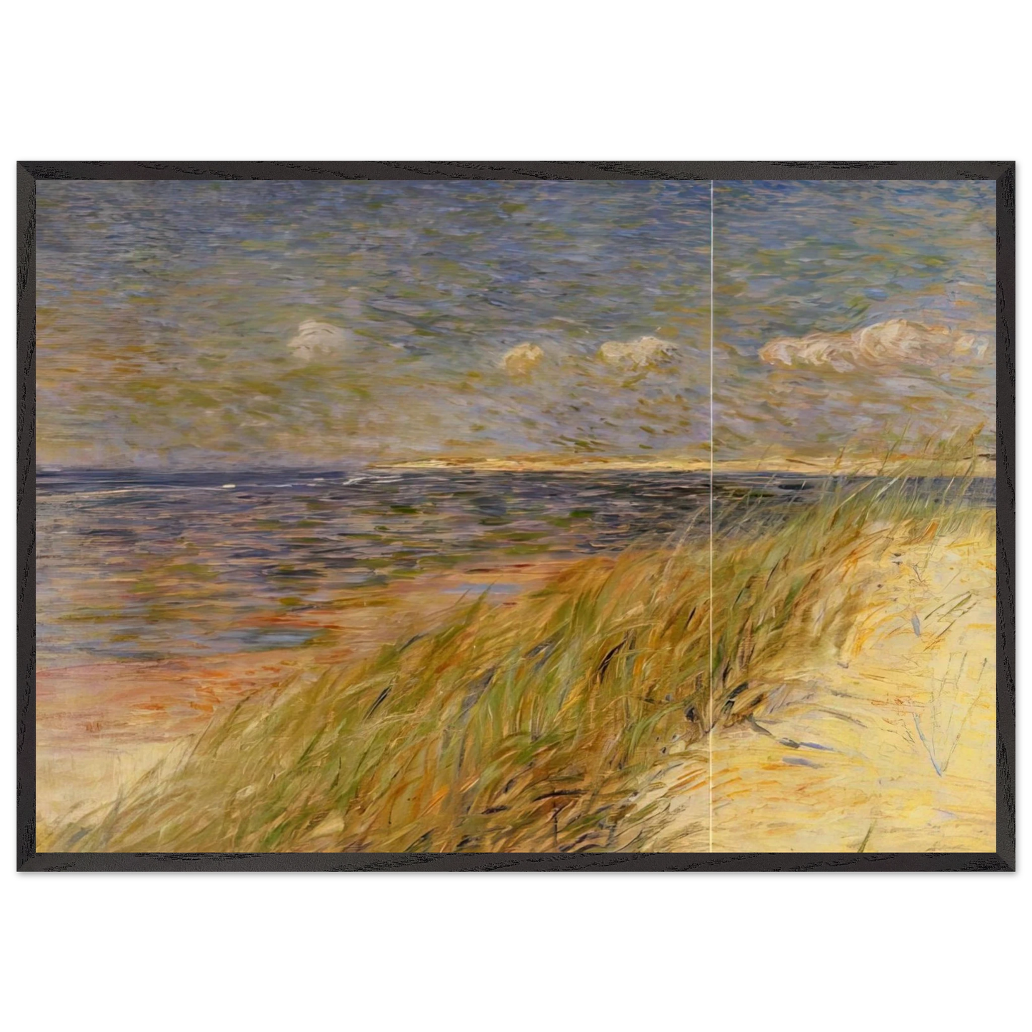 THE DUNES ZWIN KNOKKE 1887 - Theo van Rysselberghe 70x100 cm / 28x40 inches Framed Art Print – Black Wooden Frame