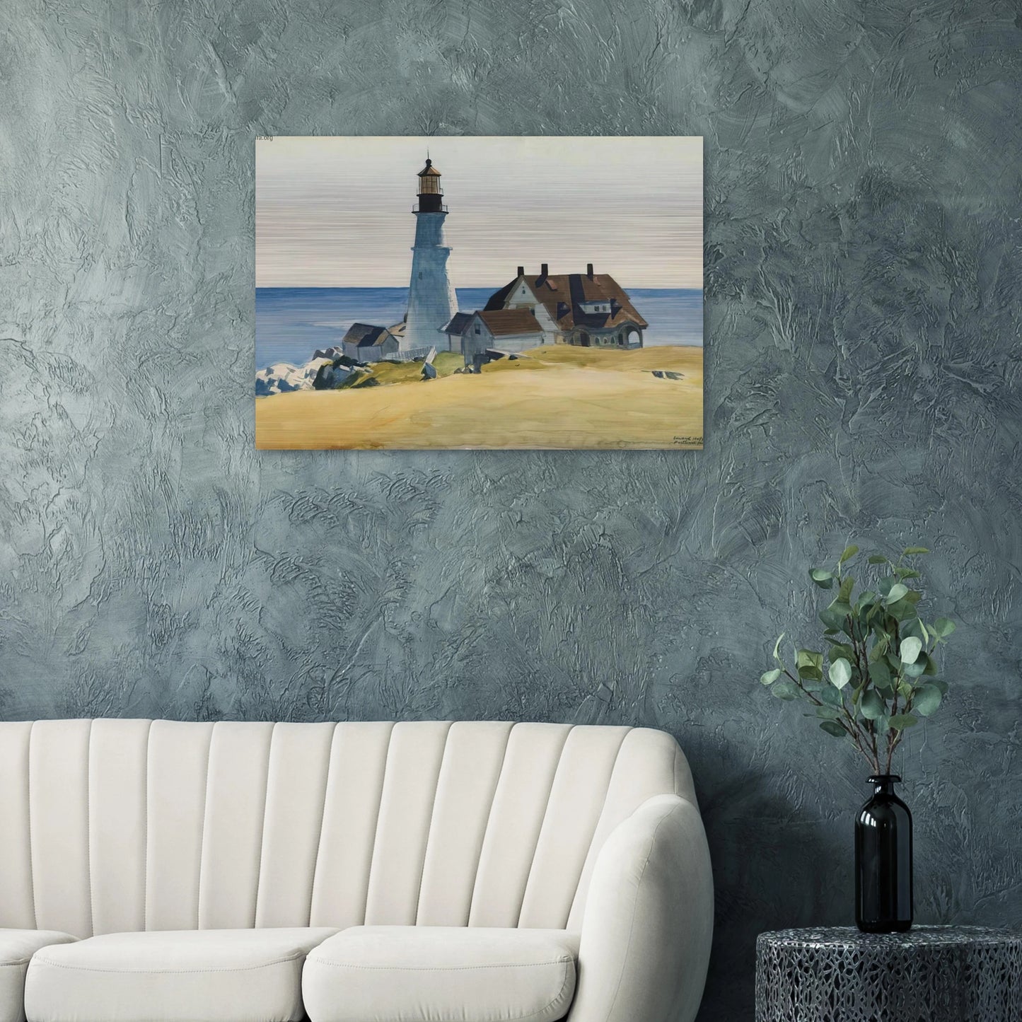 Lighthouse and Buildings, Portland Head, Cape Elizabeth, Maine - Edward Hopper Brushed Aluminum Print - 70x100 cm / 28x40 inches | Edward Hopper Aluminum Print | Edward Hopper Prints