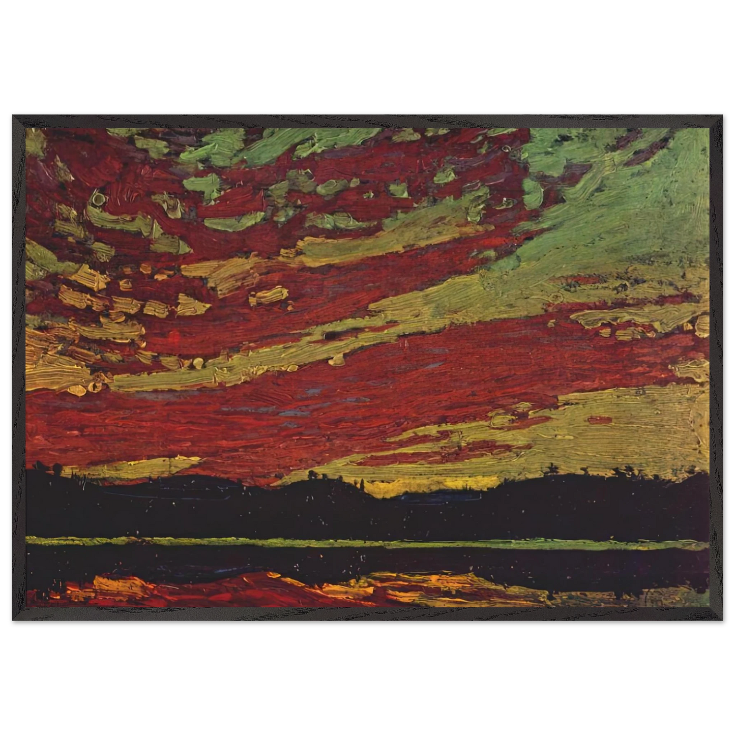 SUNSET 1915 - Tom Thomson Framed Art Print – Black Wooden Frame - Default Title - -Framed Art Print