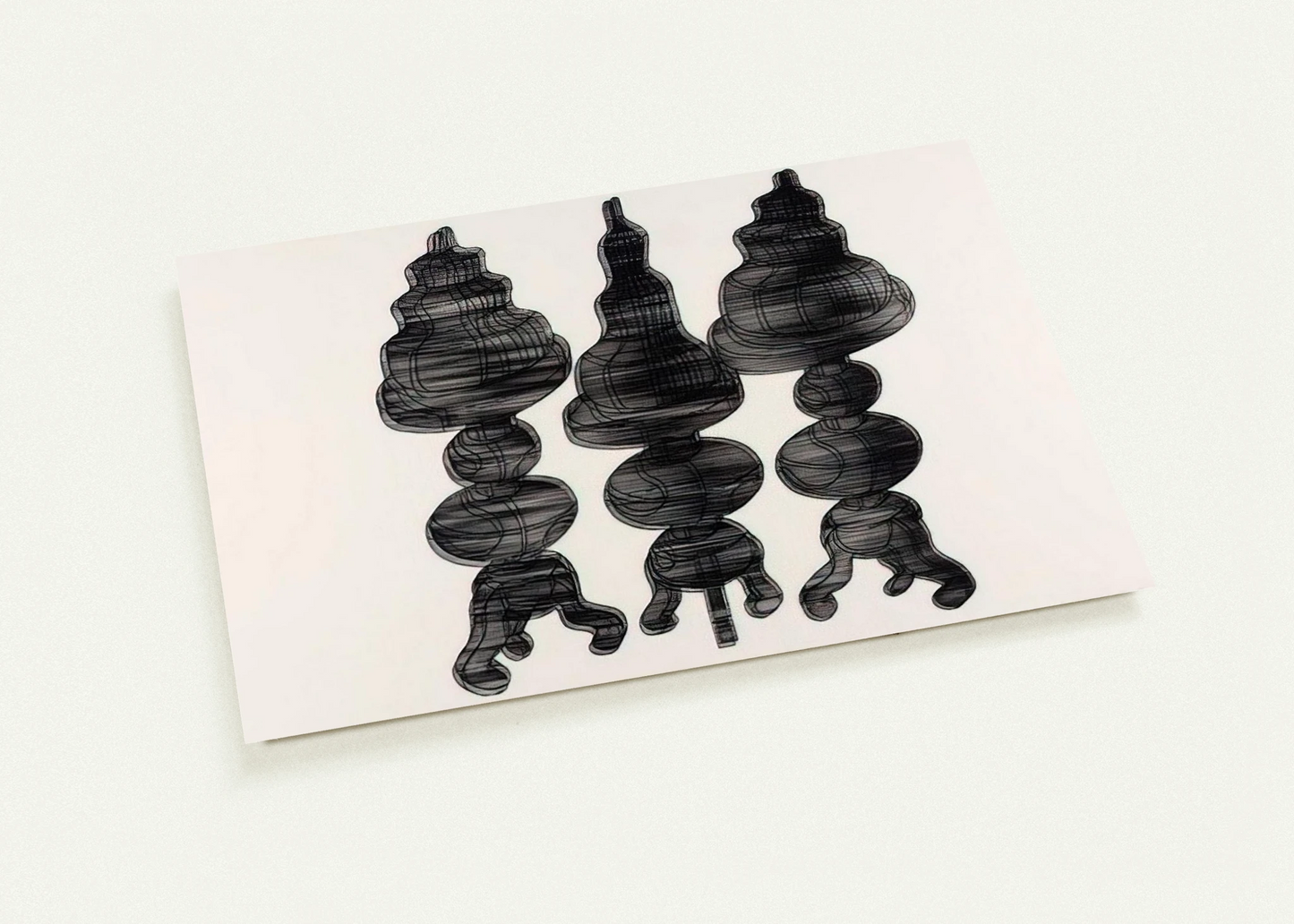 3 Cakes on Swivel Chairs - 1971 By Dieter Roth Pack of 10 Post Cards | Dieter Roth Post Cards | A6 (10.5 x 14.8 cm) - 4.1 x 5.8 inches