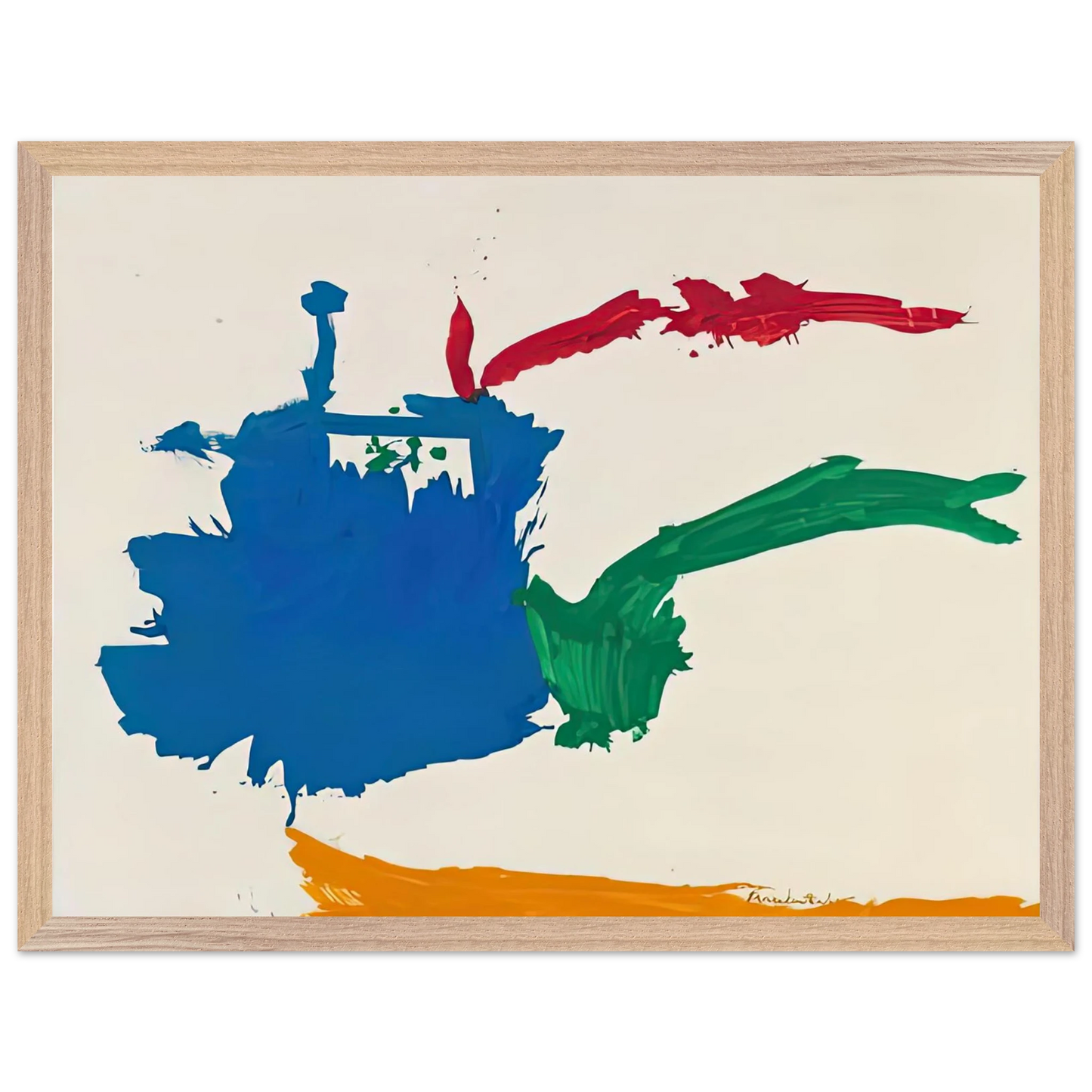 Helen Frankenthaler - Italian Beach, 1960- Wall Art - 30x40 cm / 12x16 inches - Premium Wooden Framed Poster With Fine Art Paper - White frame