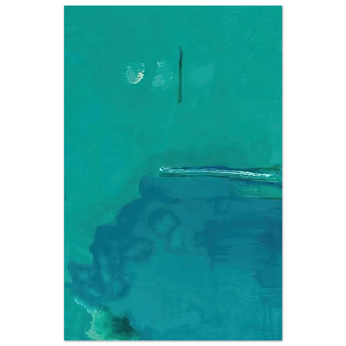 Helen Frankenthaler - Contentment Island - 2004 Wall art - 21x29.7 cm / 8x12" - Premium Wooden Framed Poster With Fine Art Paper - White frame