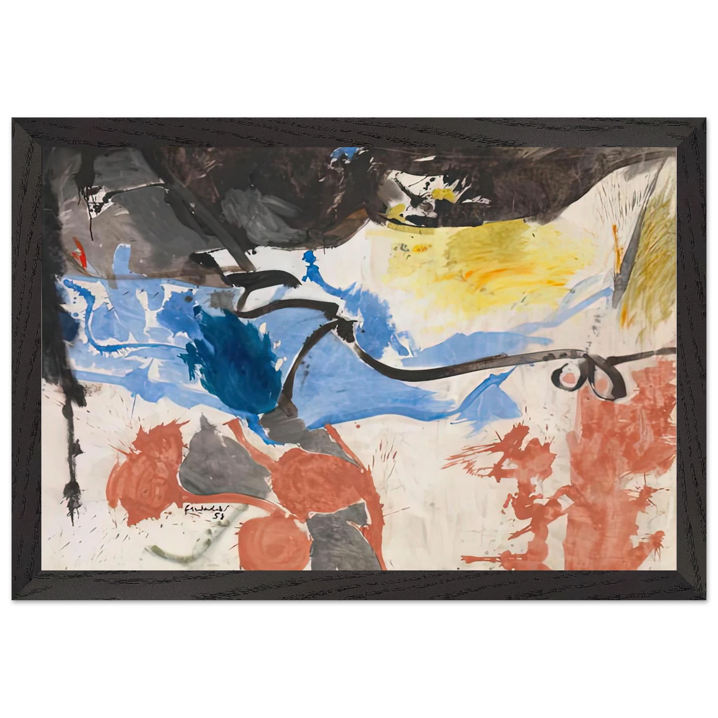 Helen Frankenthaler - Hotel Cro-Magnon, 1958- Wall Art - 30x40 cm / 12x16 inches - Fine Art Poster - -