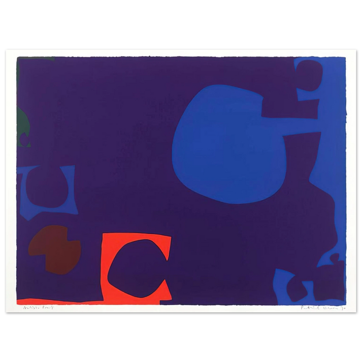 Patrick Heron - Blue and Deep Violet with Orange, Brown and Green - 1970 75x100 cm / 30x40inches Fine Art Poster