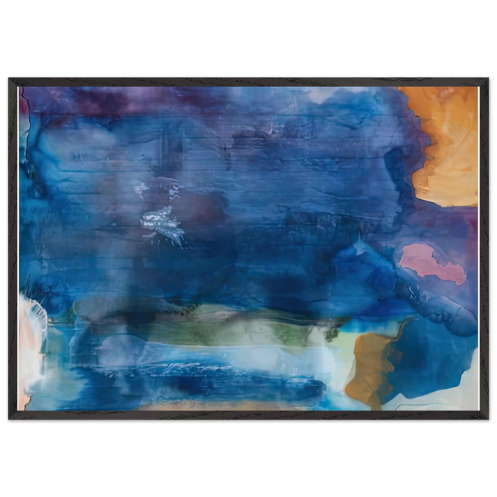 Riverhead 1963-64- - Helen Frankenthaler 70x100 cm / 28x40 inches Framed Art Print – Black Wooden Frame