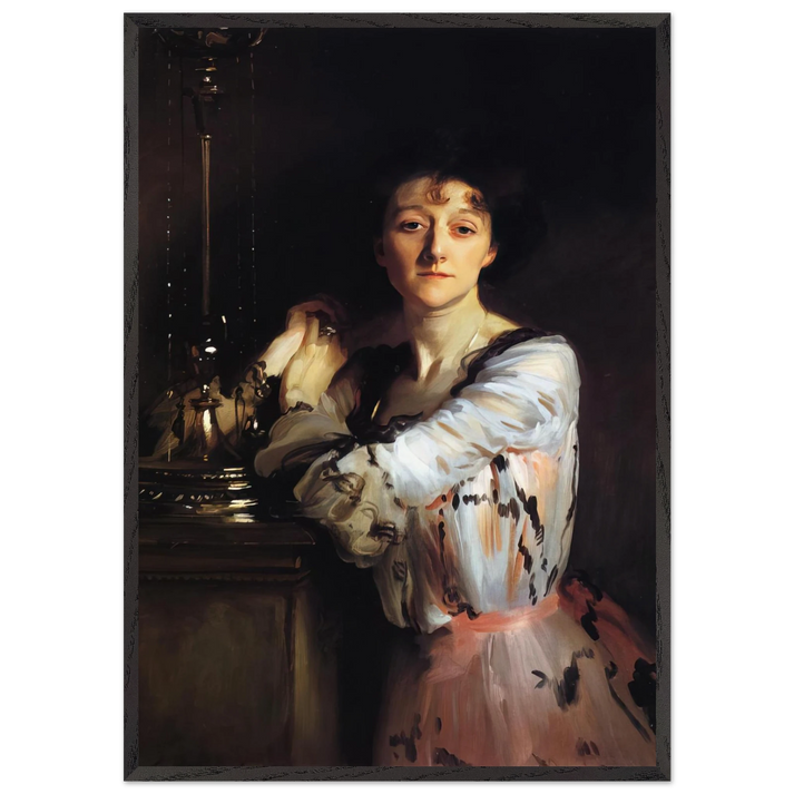Mrs Charles Russell - John Singer Sargent 70x100 cm / 28x40 inches Framed Art Print – Black Wooden Frame