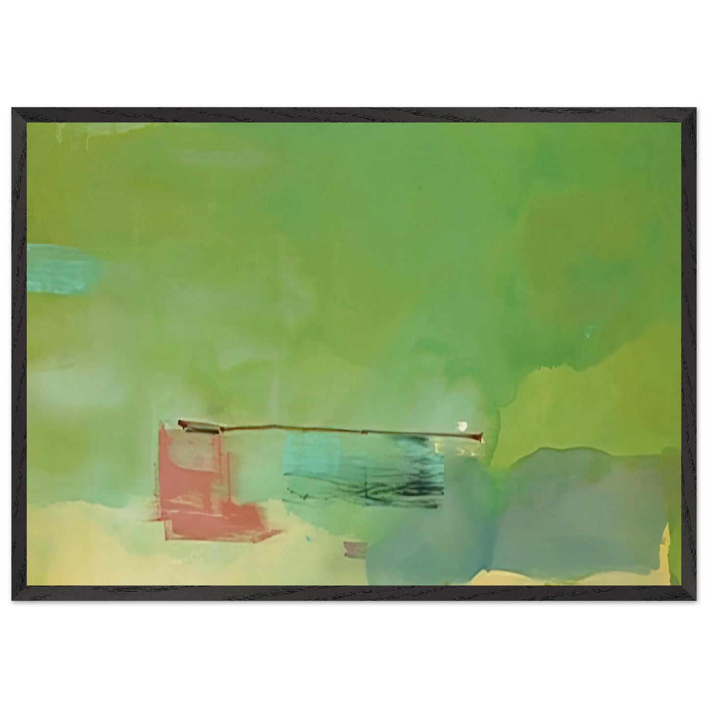 Helen Frankenthaler - Springscape - 1975 Wall art - 20x25 cm / 8x10 inches - Premium Wooden Framed Poster With Fine Art Paper - White frame