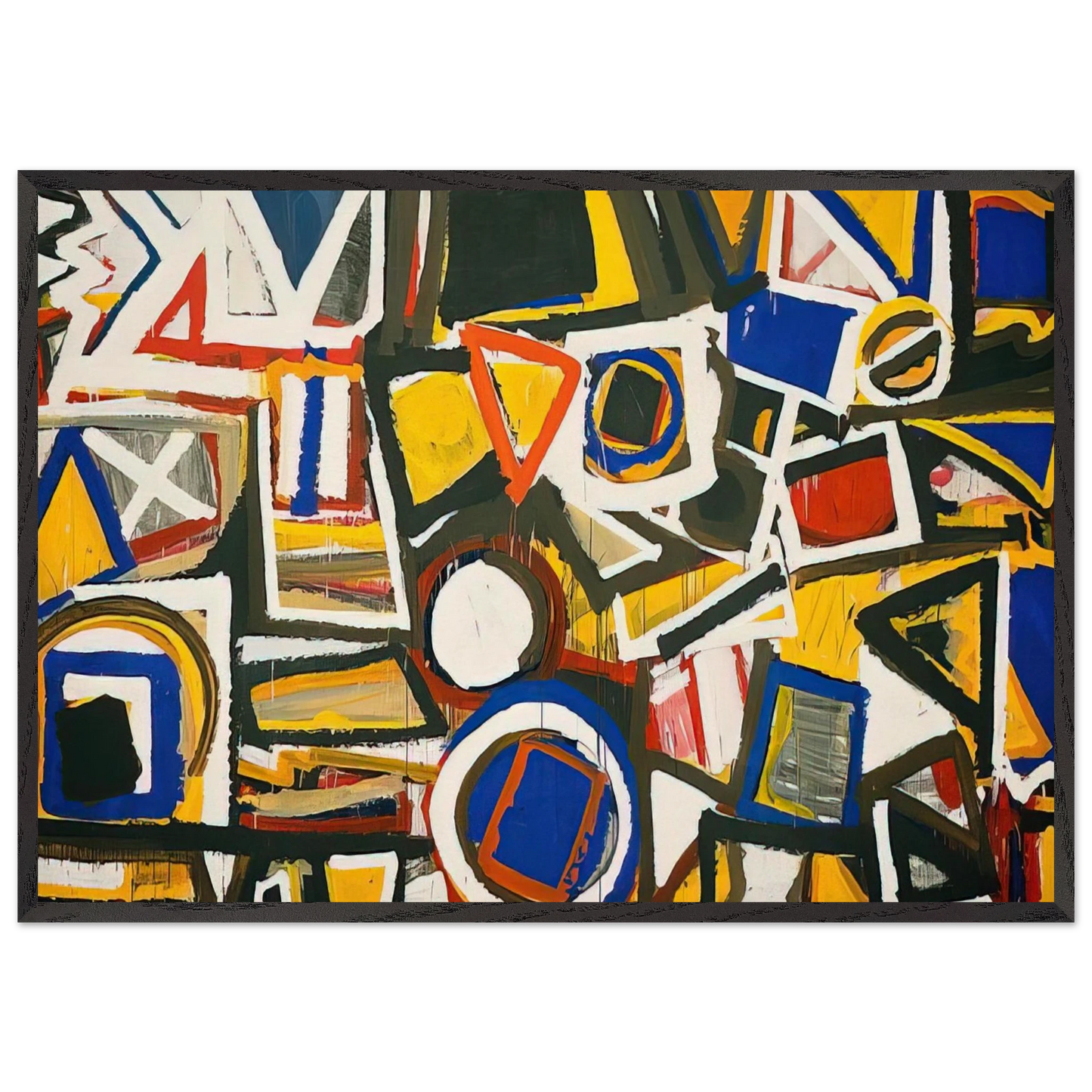 Taxi Cab II - Al Held Framed Art Print – Black Wooden Frame - Default Title - -Framed Art Print