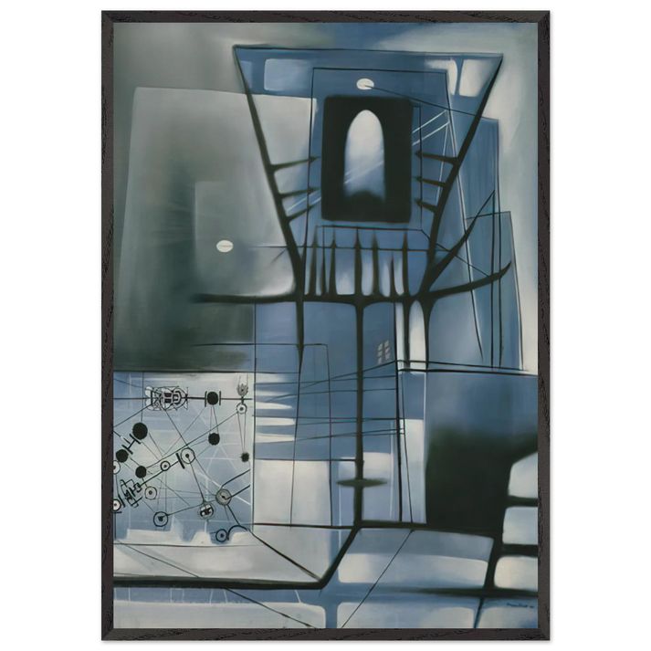 A Time for Fear - 1949 - Jimmy Ernst 70x100 cm / 28x40 inches Framed Art Print – Black Wooden Frame