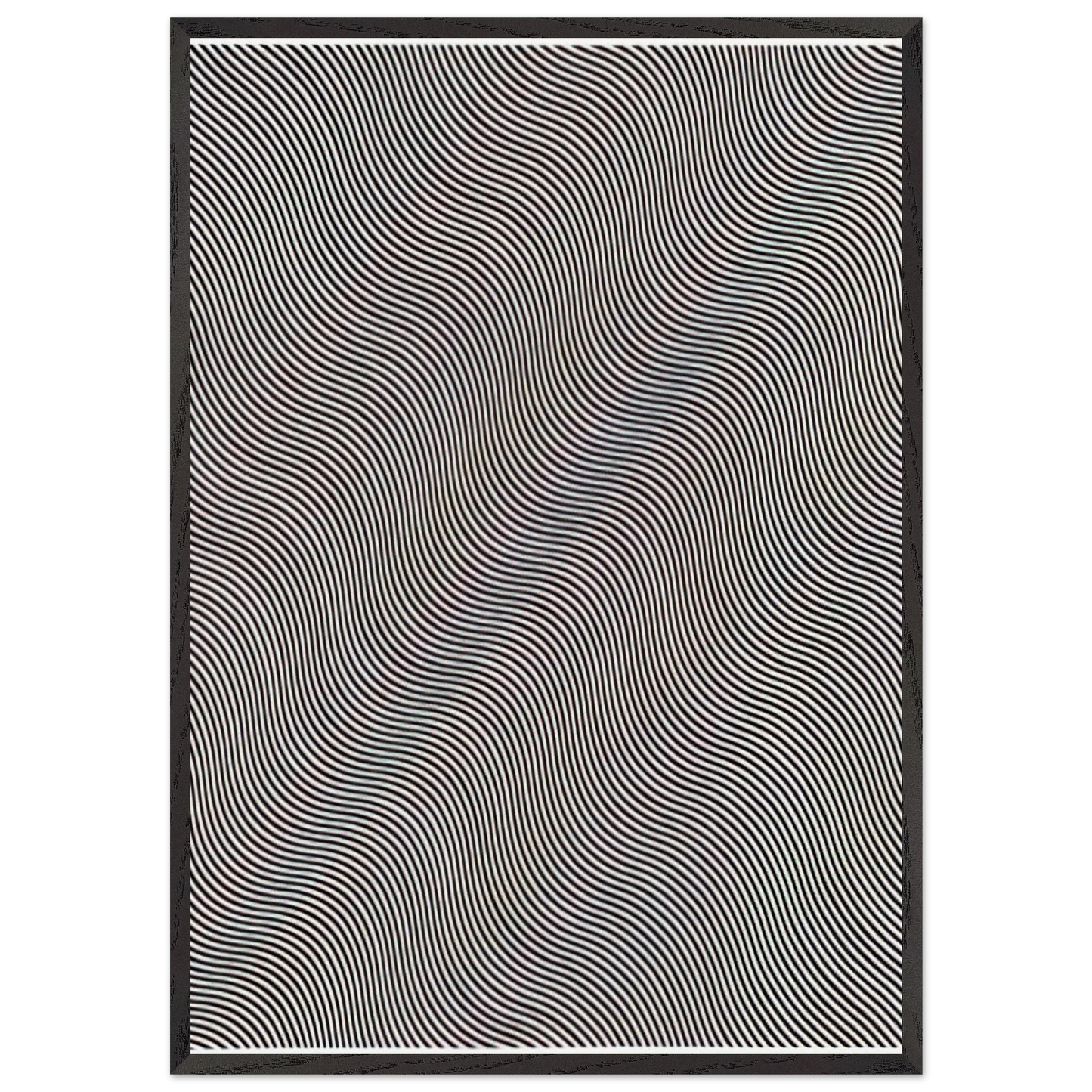 UNTITLED DIAGONAL CURVE 1966 - Bridget Riley Framed Art Print – Black Wooden Frame - Default Title - -Framed Art Print