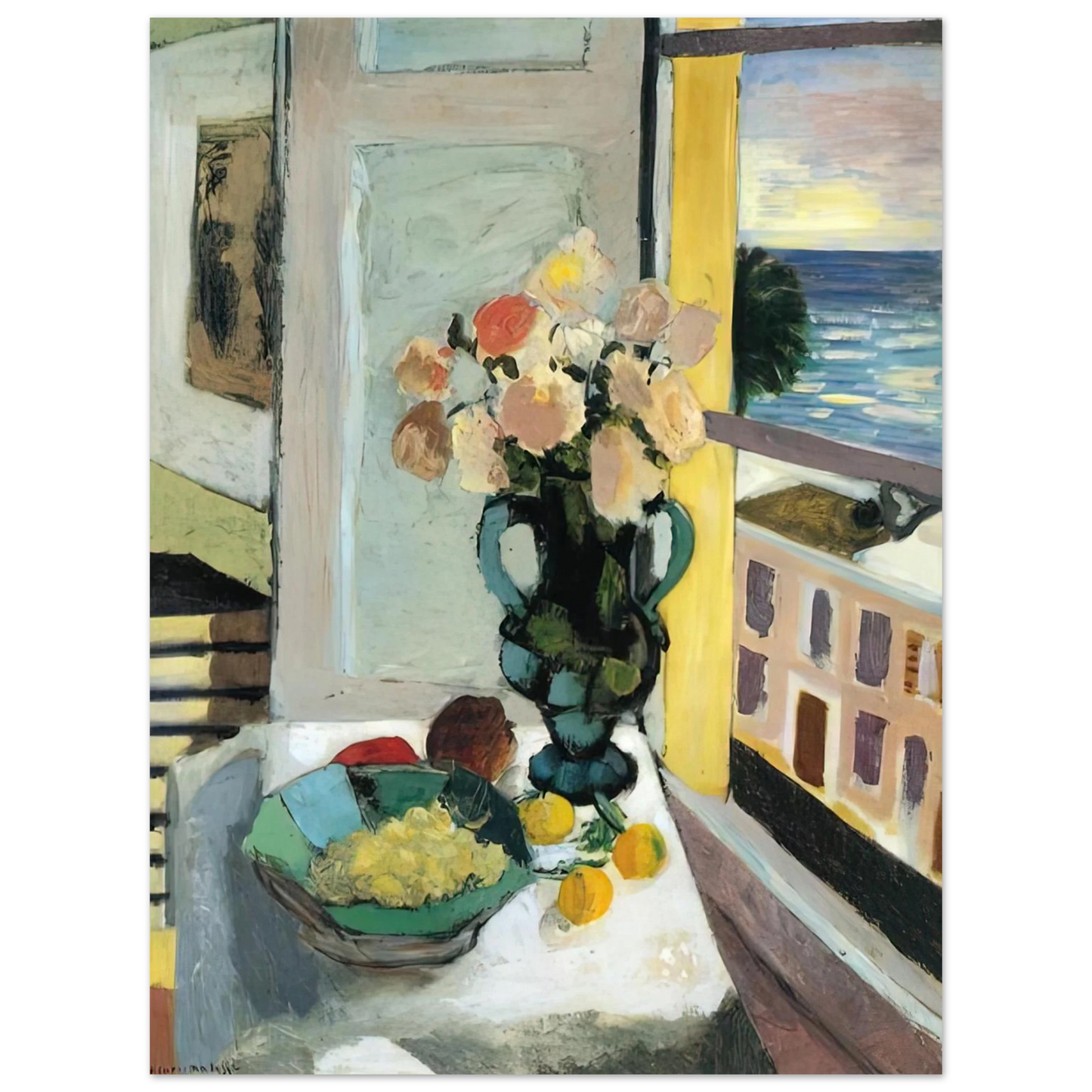 Henri Matisse - FLOWERS IN FRONT OF A WINDOW 1922 Fine Art Poster - Default Title