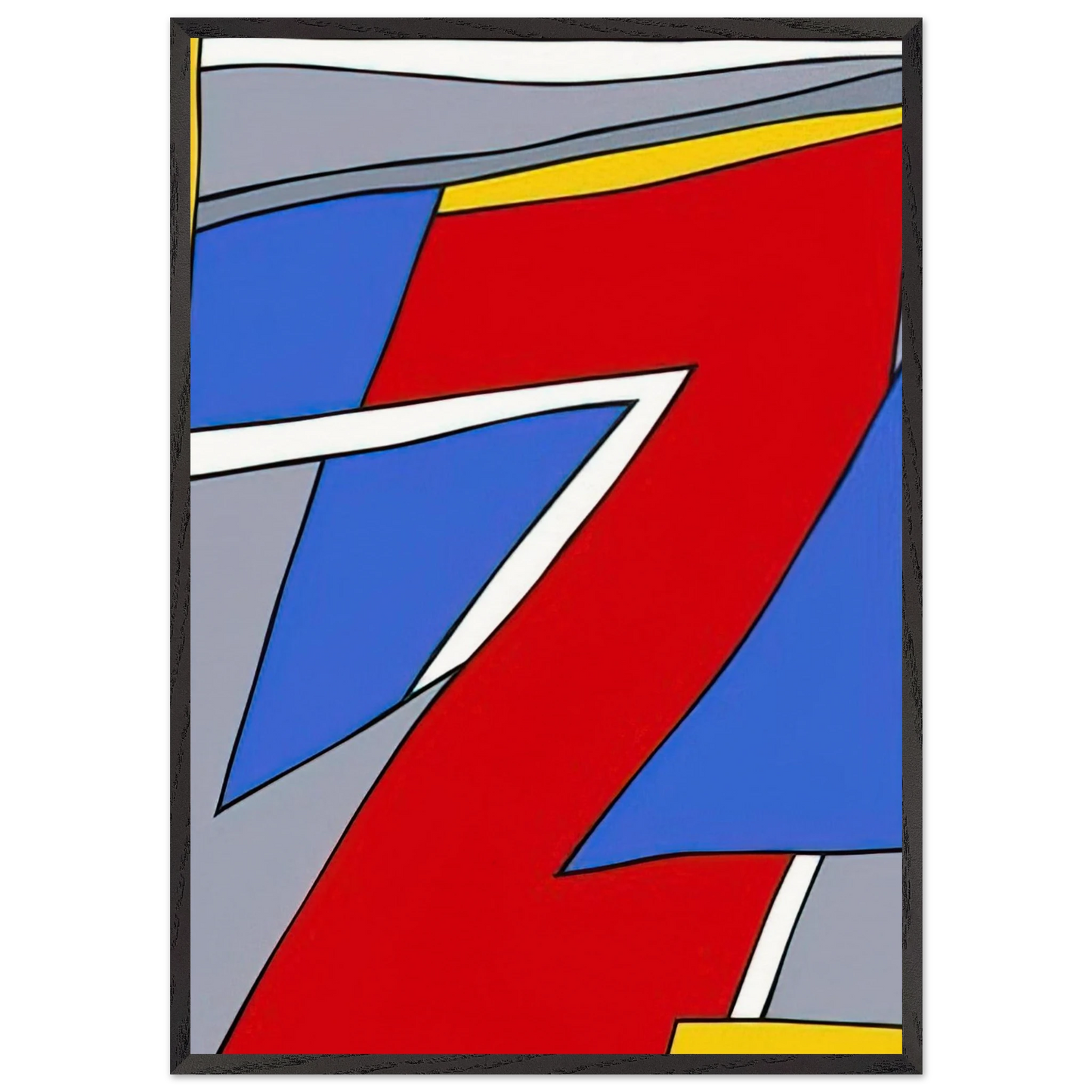 Ancient Image - 1984 - Nicholas Krushenick Framed Art Print – Black Wooden Frame - Default Title - -Framed Art Print