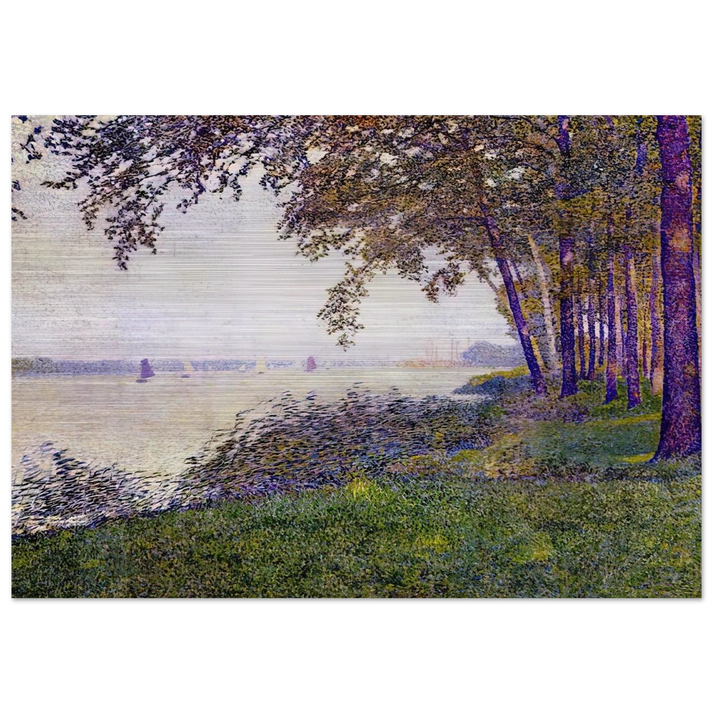 THE SCHELDE UPSTREAM FROM ANTWERP AFTER FOG 1892 - Theo van Rysselberghe Brushed Aluminum Print - 70x100 cm / 28x40 inches | Theo van Rysselberghe Aluminum Print | Theo van Rysselberghe Prints