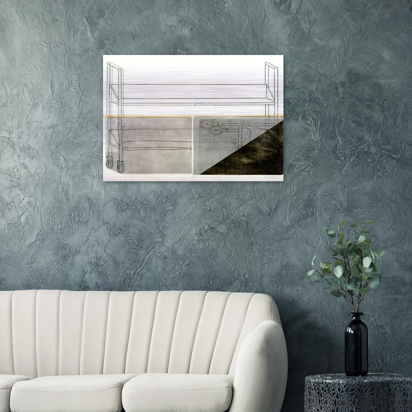 Large Trolley - 1972 - Dieter Roth Brushed Aluminum Print - 70x100 cm / 28x40 inches | Dieter Roth Aluminum Print | Dieter Roth Prints