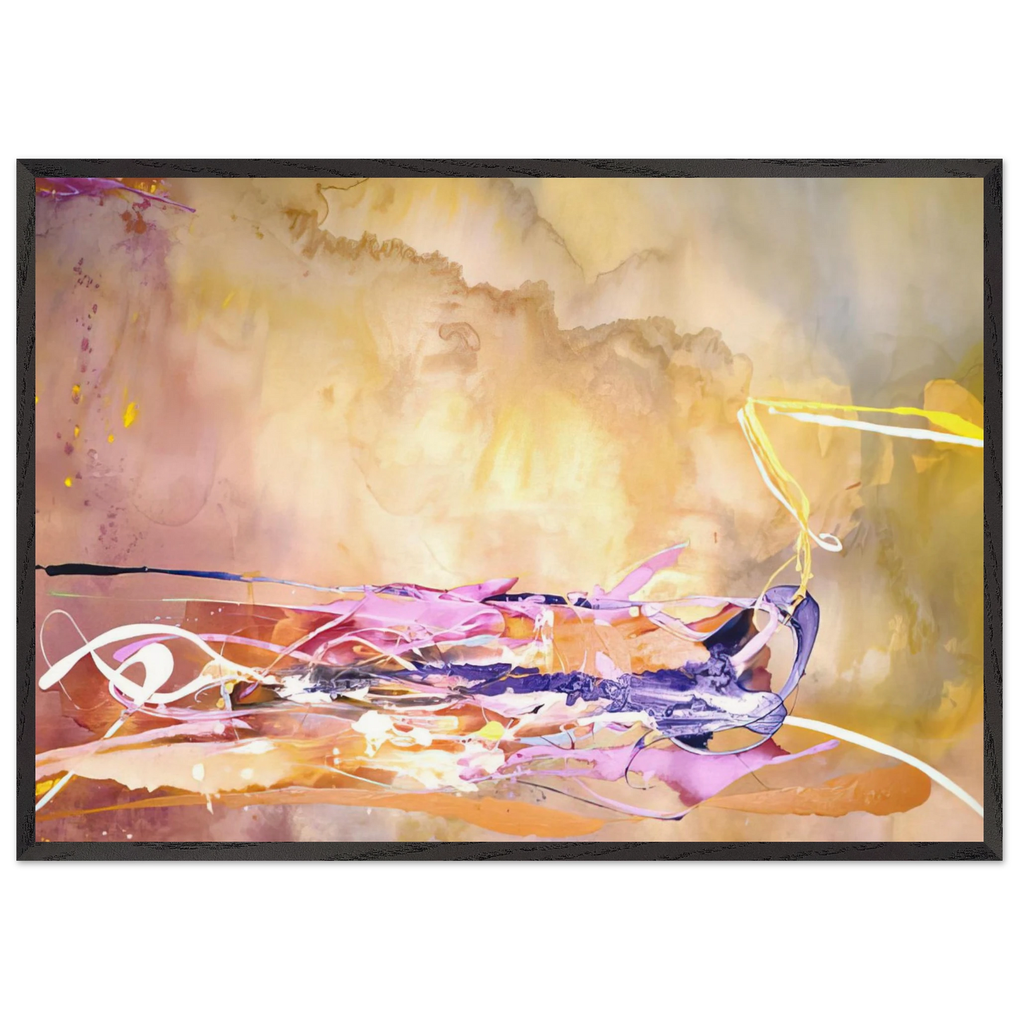 North Country - 1969 - Ronnie Landfield 70x100 cm / 28x40 inches Framed Art Print – Black Wooden Frame