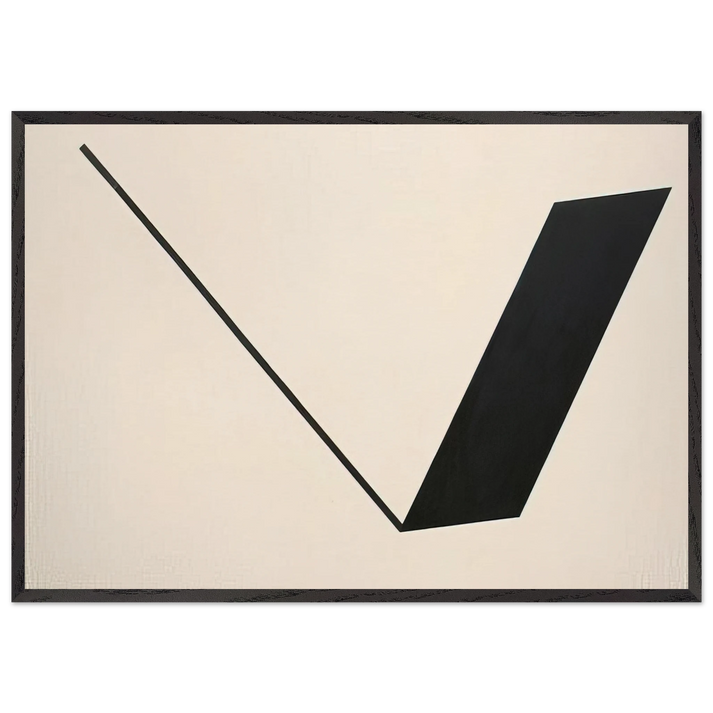 Big Space - Black Line - 1990 - Leon Polk Smith 70x100 cm / 28x40 inches Framed Art Print – Black Wooden Frame