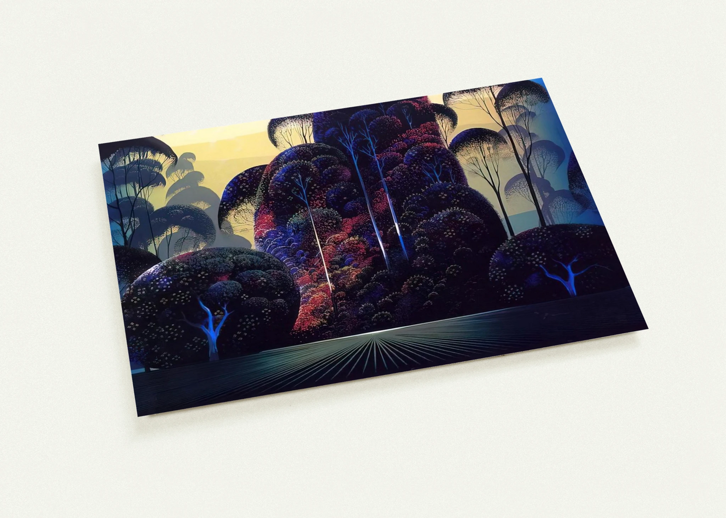 Mendocino By Eyvind Earle Pack of 10 Post Cards | Eyvind Earle Post Cards | A6 (10.5 x 14.8 cm) - 4.1 x 5.8 inches