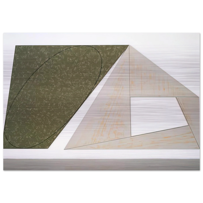 GREEN TILTED ELLIPSE GRAY FRAME 1989 - Robert Mangold Brushed Aluminum Print - 70x100 cm / 28x40 inches | Robert Mangold Aluminum Print | Robert Mangold Prints
