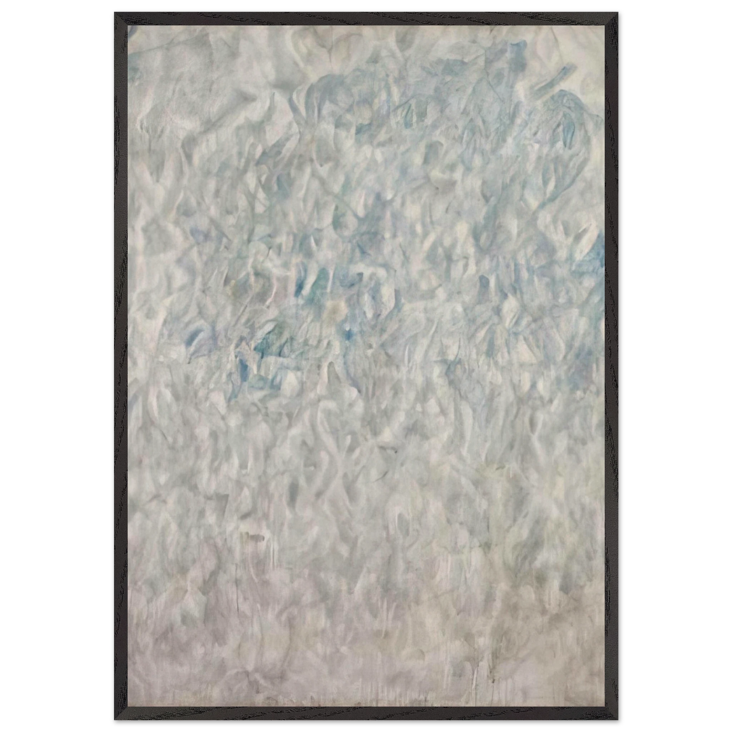 Amerika Grey Blue - Sam Francis 70x100 cm / 28x40 inches Framed Art Print – Black Wooden Frame