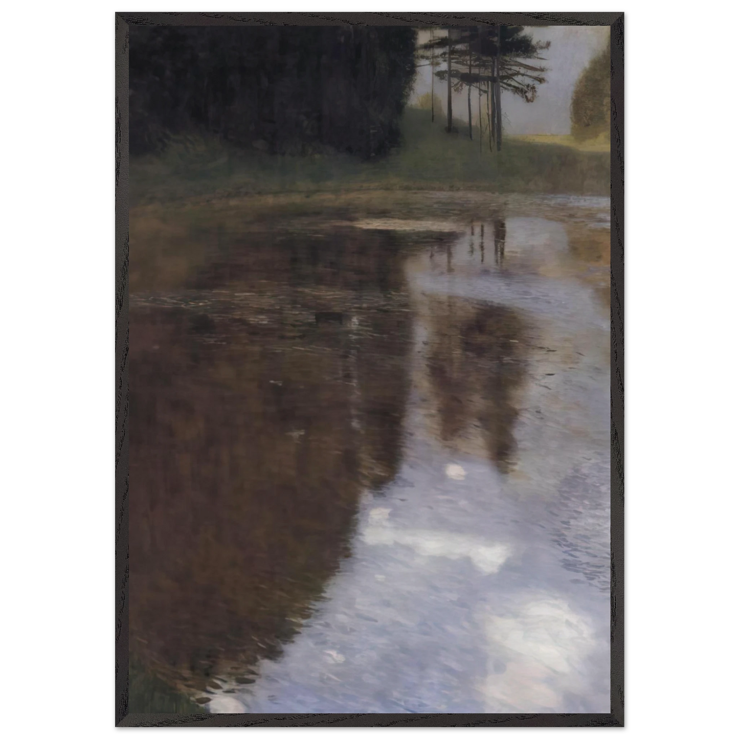 QUIET POND IN THE PARK OF APPEAL - Gustav Klimt 70x100 cm / 28x40 inches Framed Art Print – Black Wooden Frame