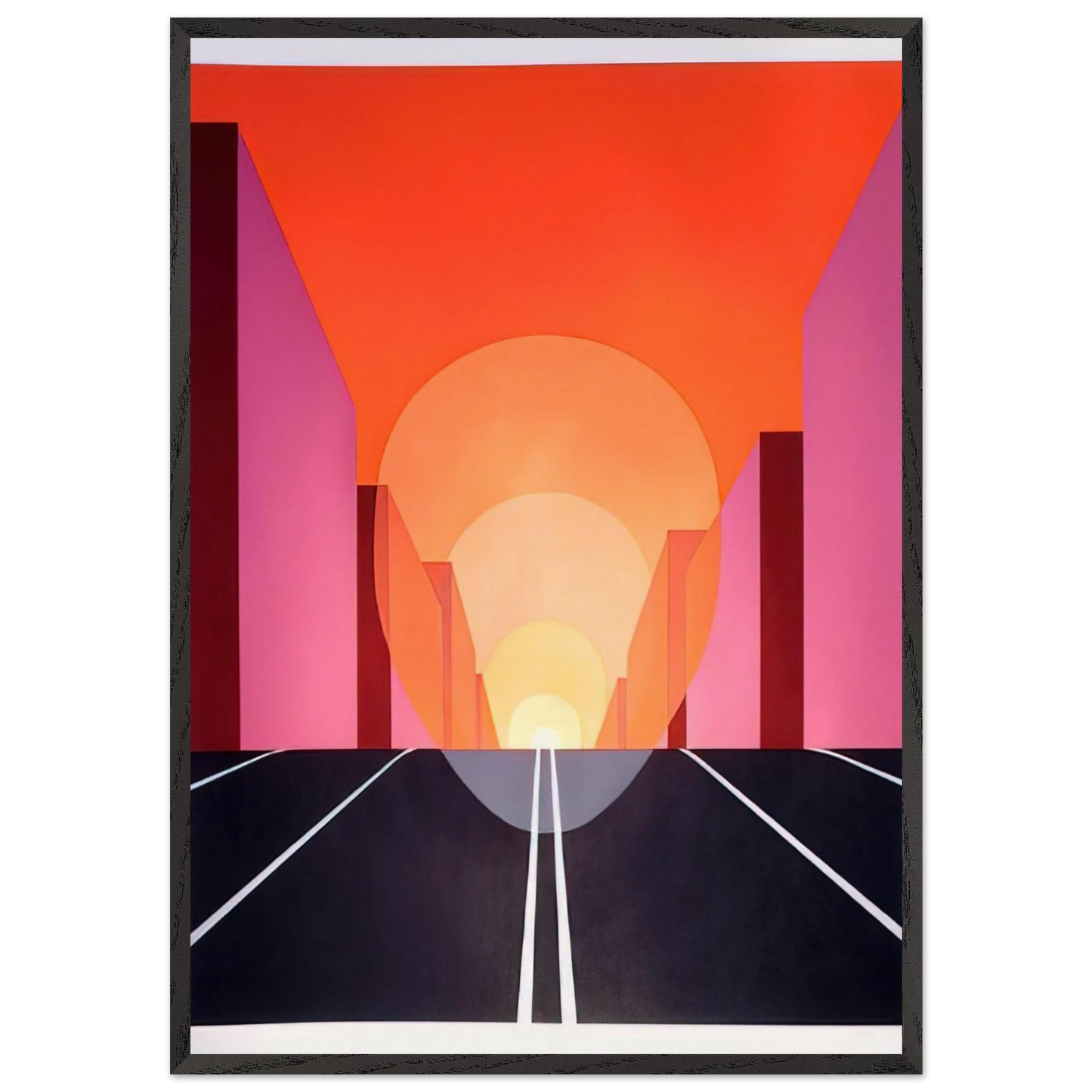 Highway - 1979 - Clarence Holbrook Carter 70x100 cm / 28x40 inches Framed Art Print – Black Wooden Frame