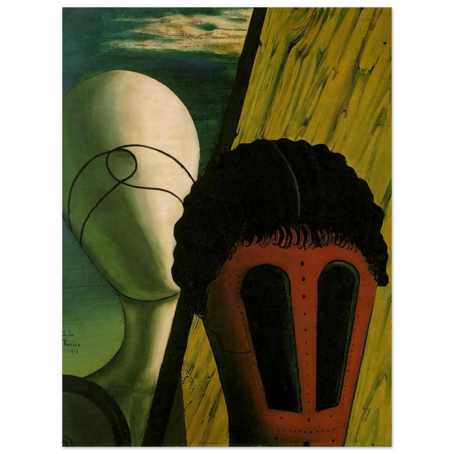 Giorgio de Chirico - TWO HEADS 1918 Fine Art Poster - Default Title