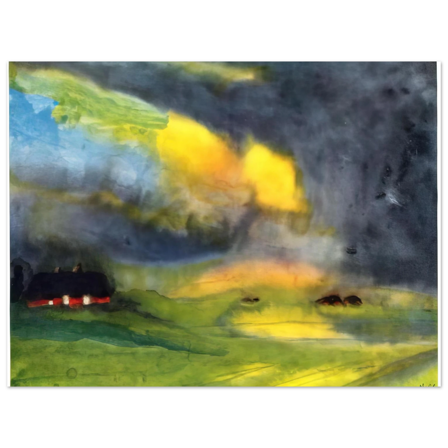 Emil Nolde - Colored sky above the Marais Fine Art Poster - Default Title