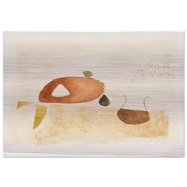 Komposition 7. März 62 - 1962 - Julius Bissier Brushed Aluminum Print - 70x100 cm / 28x40 inches | Julius Bissier Aluminum Print | Julius Bissier Prints