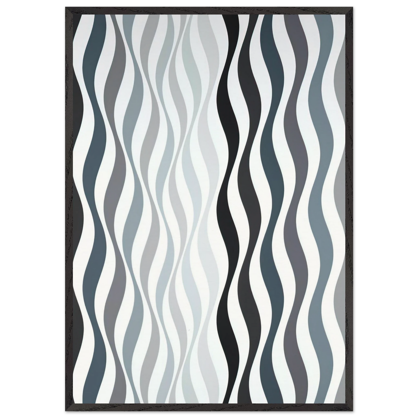 ARREST 2 1965 - Bridget Riley 70x100 cm / 28x40 inches Framed Art Print – Black Wooden Frame