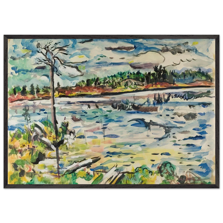 MICHIGAN SUMMER DAYS - Ivan Albright 70x100 cm / 28x40 inches Framed Art Print – Black Wooden Frame